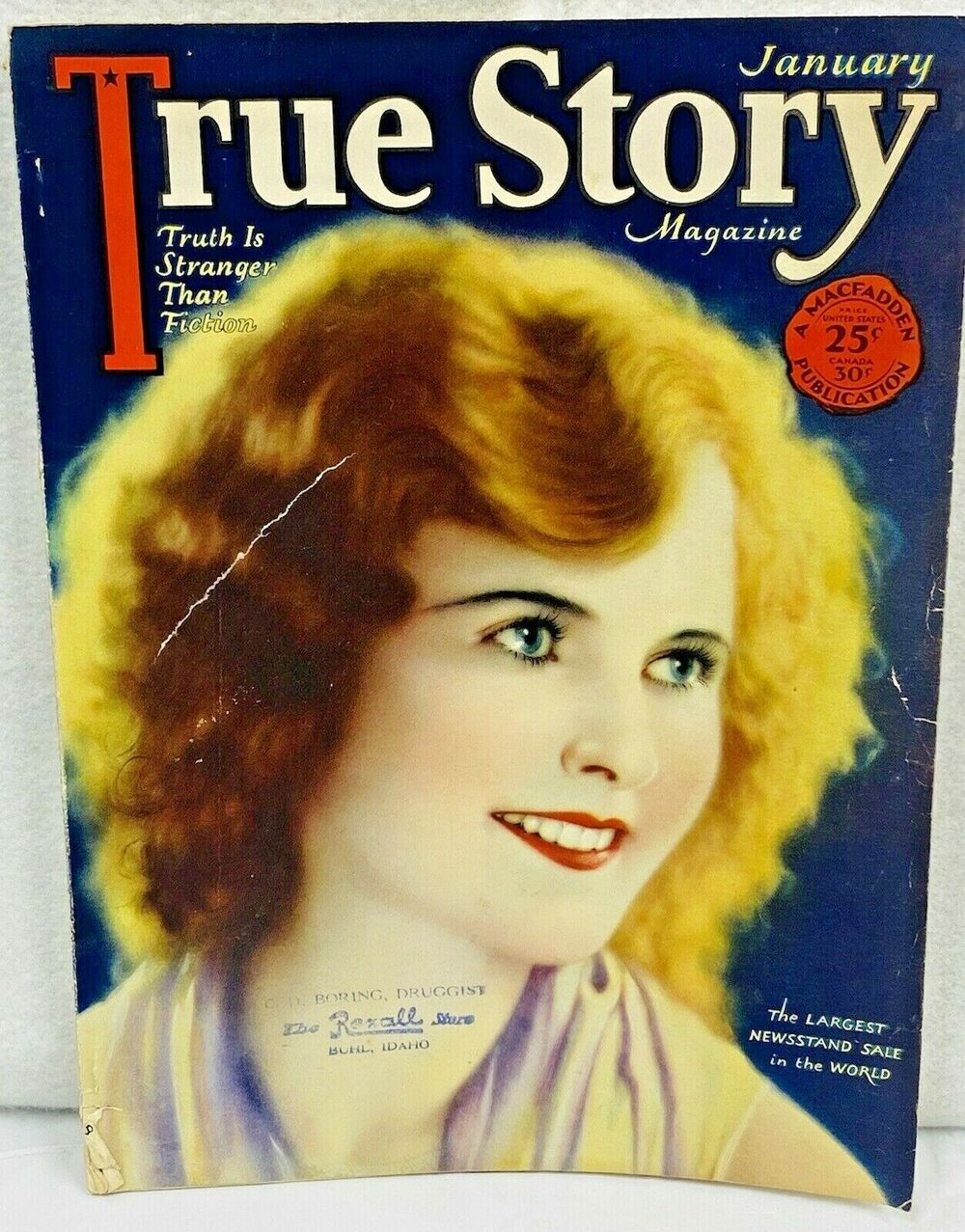 Vintage True Story Magazine January 1928 The REXALL Drug Store Buhl IDAHO
